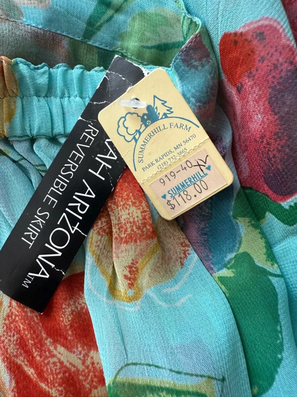 Vintage Sarah Arizona Reversible‎ Floral Maxi Skirt with Ruffle Hem XL